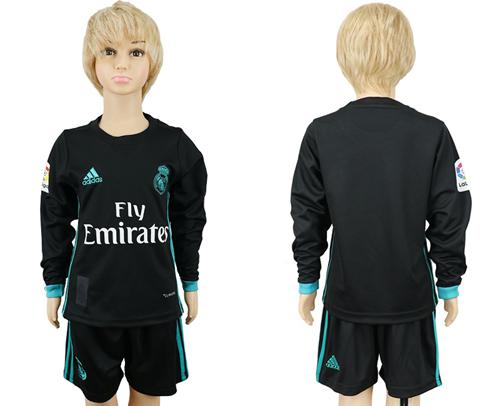 Real Madrid Blank Away Long Sleeves Kid Soccer Club Jersey